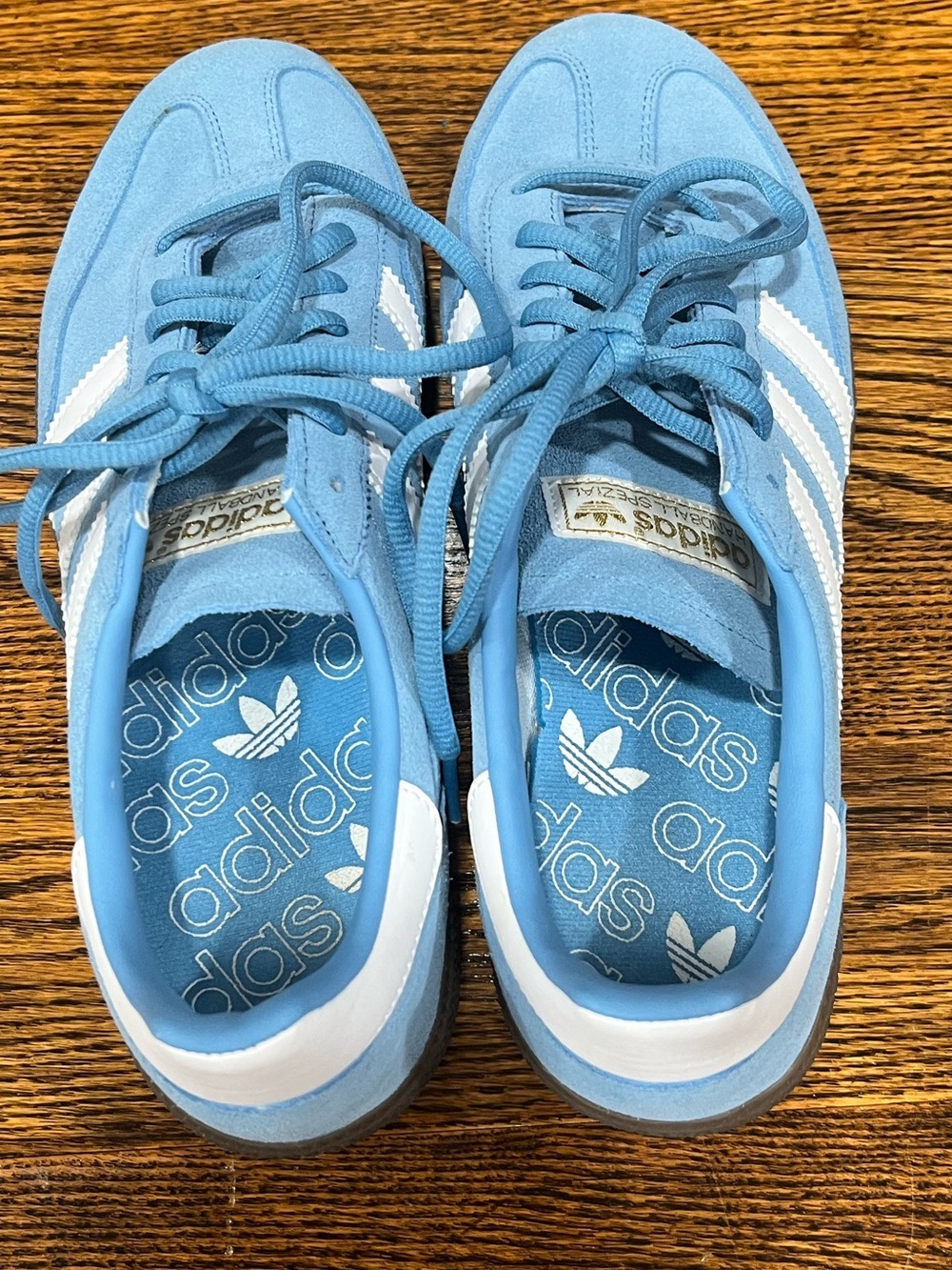 Men’s Adidas Handball Spezial Size 8 – Light Blue/White Suede Gum Sole - Picture 9 of 9